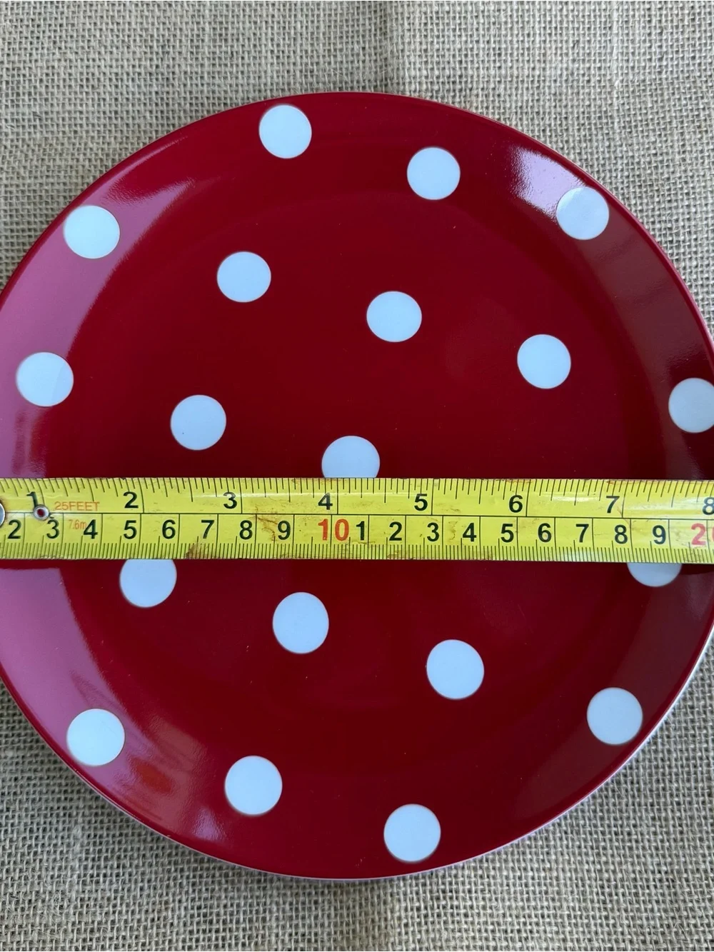 Pottery Barn Red and White Polka Dot Chloe Salad Plate